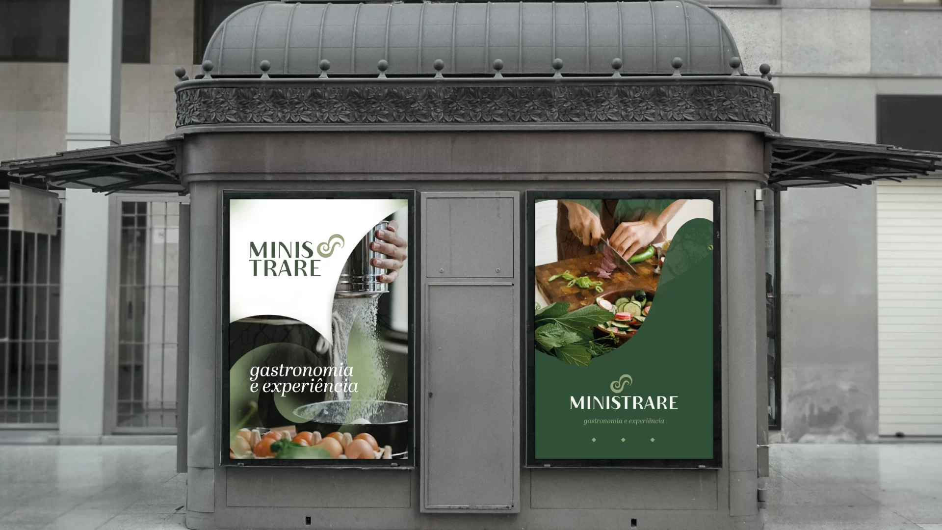 Mockup Mobiliário Urbano- Ministrare - Gastronomia e Experiência - Vers Branding