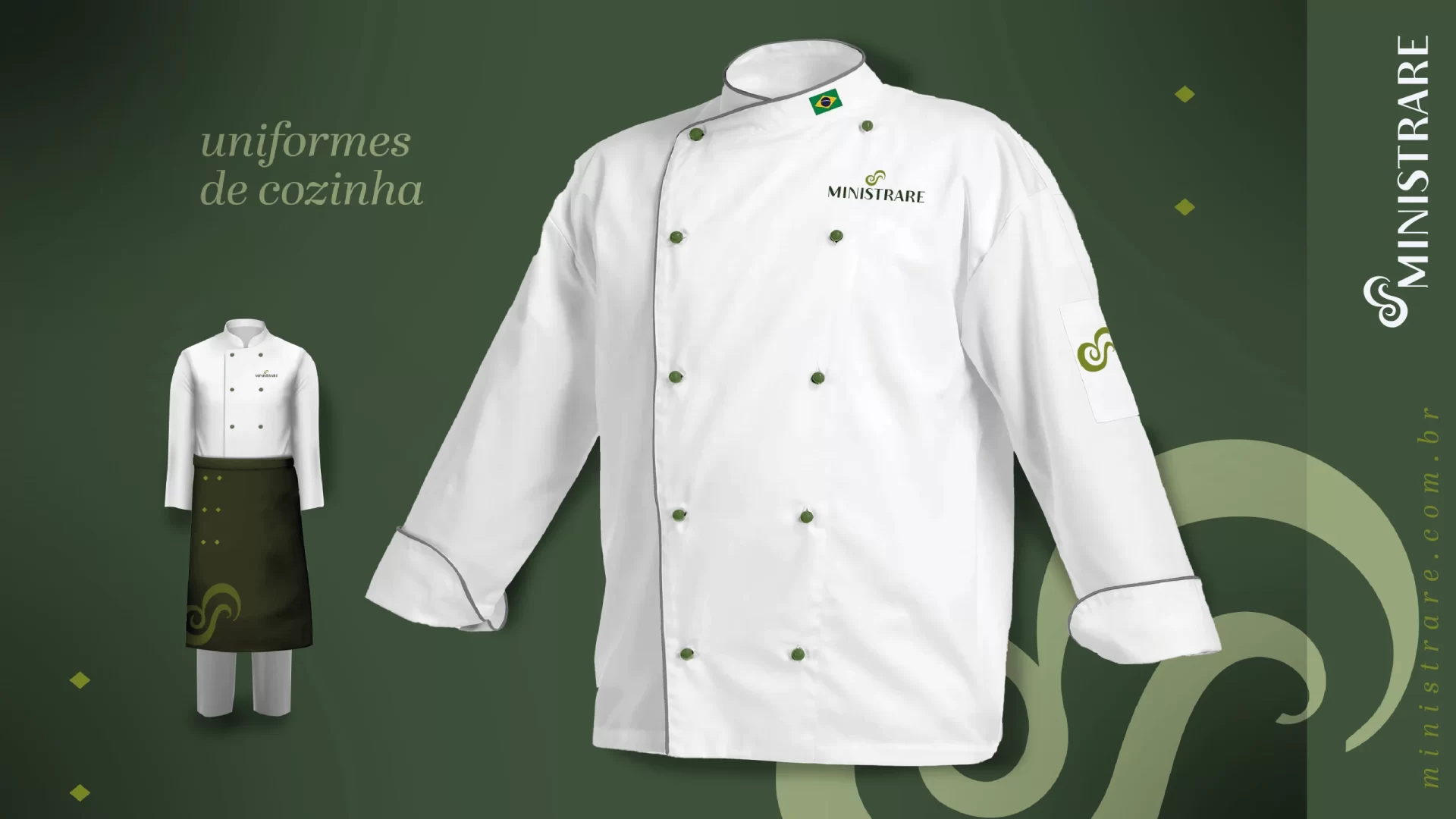 Mockup Uniformes Dolma - Ministrare - Gastronomia e Experiência - Vers Branding